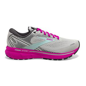 Brooks Ghost 14 Road Running Shoes - Womens, Grey/Pink/Blue | IE-JHY765802